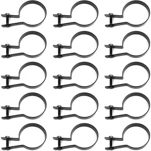 (15 Pack) 2-7/8" Galvanized Steel Chain Link Fence Tension Band for Gates Posts Brace Bands Bolts & Nuts Included Black