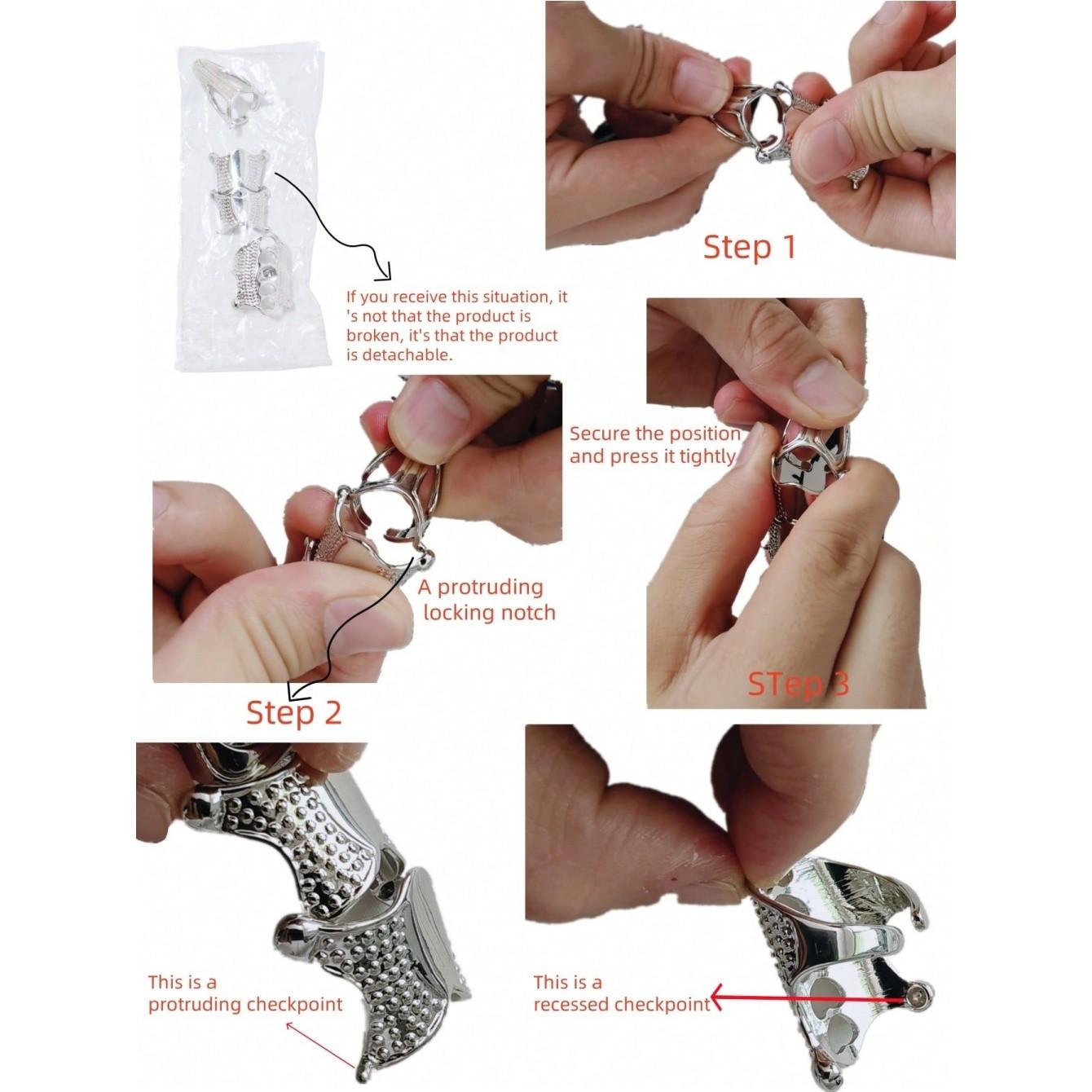 Original Style Dark Finger Joint, Bionic Mechanical Hand, Adjustable & Detachable Armor, Ring Joint, Halloween Prop, Party Accessory, Party Supplies, Party Favor