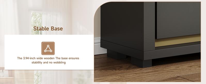 【Modern LED Storage Cabinet】ONBRILL 63"Sideboard Buffet Cabinet,Kitchen Buffet Storage Cabinet with Power Outlets & LED Light, Modern Storage Cabinet with 4 Doors,Coffee Bar Console Wine Bar for Living Room,Kitchen,Hallway