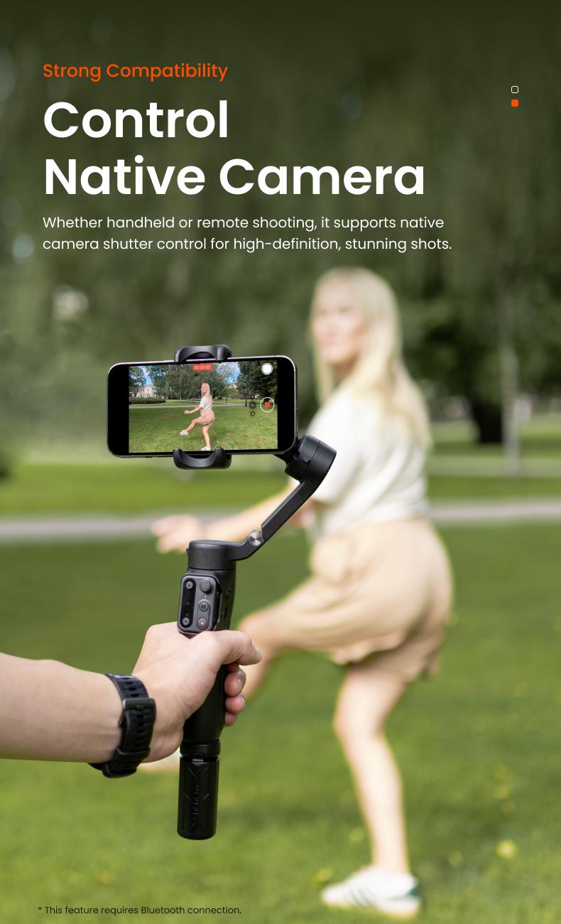 hohem iSteady X3 SE Gimbal Stabilizer for iPhone, Smartphone Foldable Gimbal with Detachable Remote Control, Portable Foldable 3-Axis Phone Gimbal for Android & iPhone17 series, Ideal for Travel Vlogging