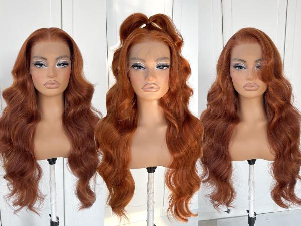 13x6 Wig Glueless Middle Body Wave Lace Front Wigs Pre Plucked Synthetic Long Highlights Wear And Go Lace Front Wig
