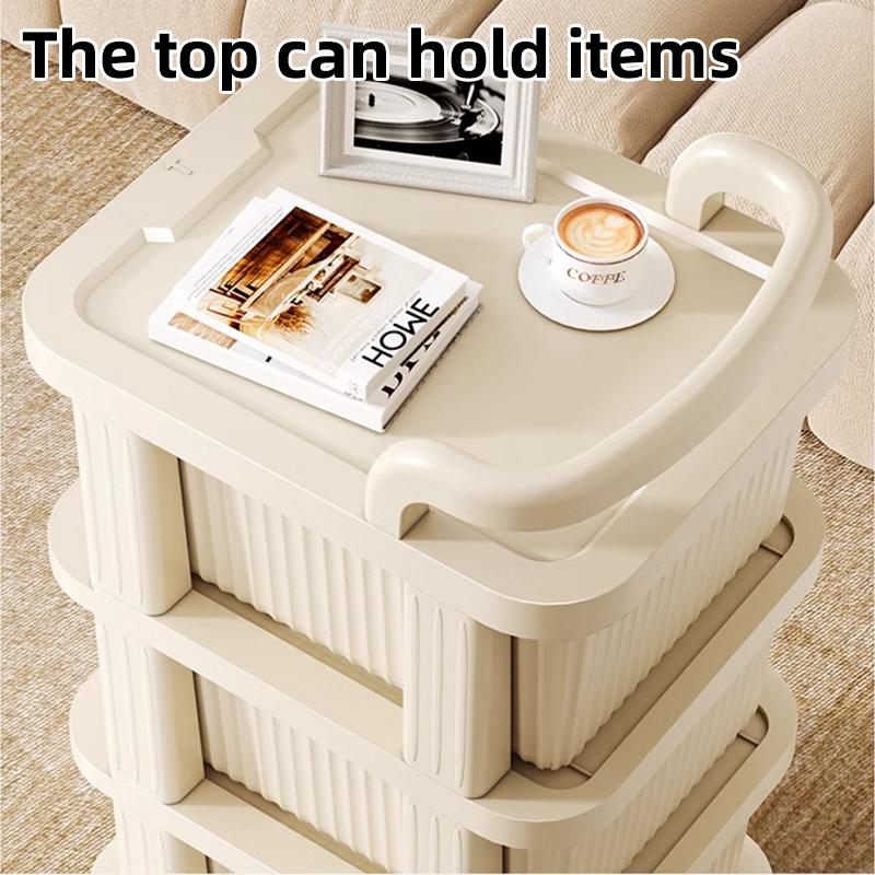 3/4 Layer Rolling Storage Cart, Mobile Organizer Cabinet on Wheels with Brakes, Multi-functional large capacity storage cabinet, Living Room Storage, Suitable for all rooms