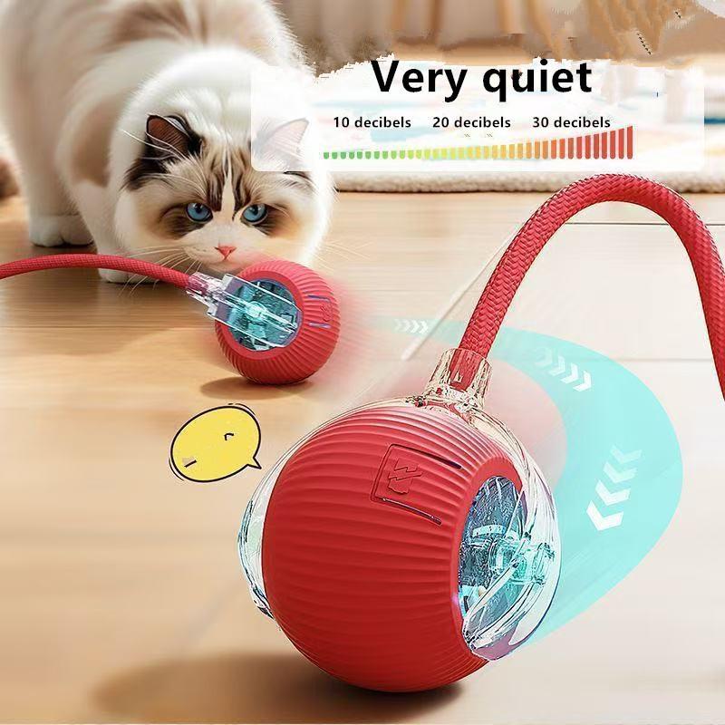 Automatic Cat Toy Ball Self-Entertainment Smart Interactive Kitten Wand, Energy Consuming Electric Dog Ball, Automatic Rolling Ball, Fun Pet Toys for Cats and Dogs