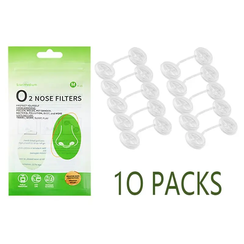10 Invisible Nose Filters, Medical Grade Silicone, Dust and Pollen Protection, Reusable, Sizes S/m/l/xl, Ideal for Running, Construction, Cleaning, Outdoor Use