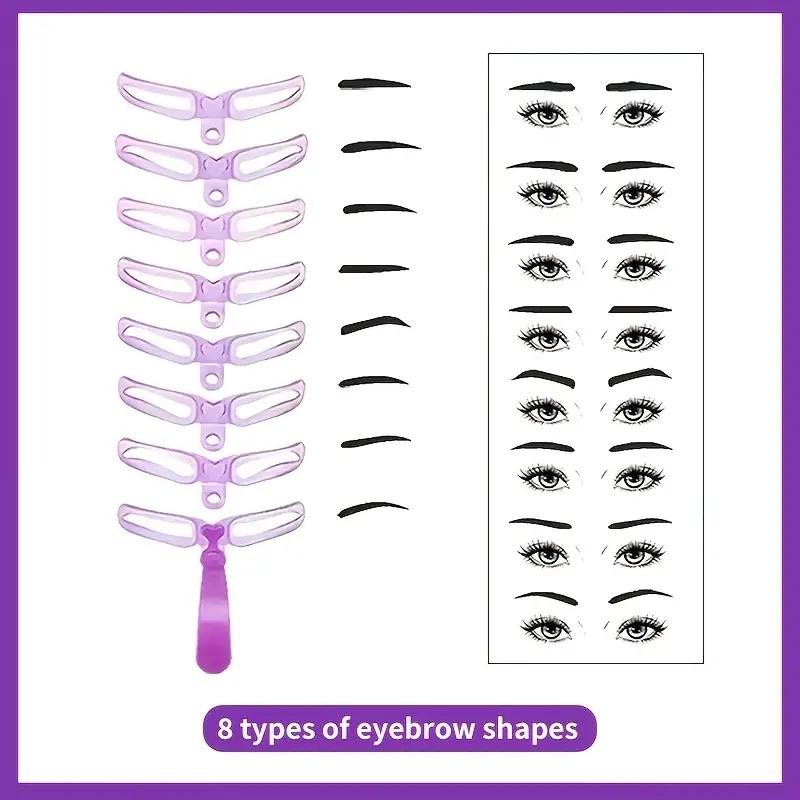 8 Set Eyebrow Template Stencil Makeup Tools Eyebrow Shaping Perfect Brows,Set of Eyebrow tools for Beauty Make Up Tools,Eyebrow Shaping Tools Make UP Aids