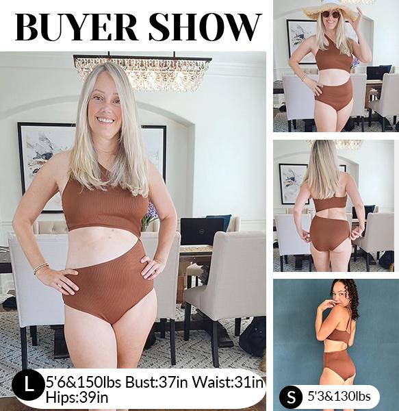 Yonique Cutout One Piece Swimsuit Women - One Shoulder Bathing Suit Ribbed Swimwear 2025 Monokini