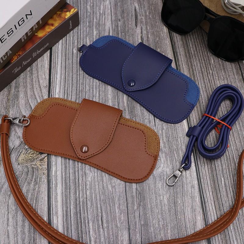 Creative Fashion Neck Strap Glasses Case, All-Season Unisex Artificial Leather, Perfect Gift for Birthdays, Anniversaries, Graduation