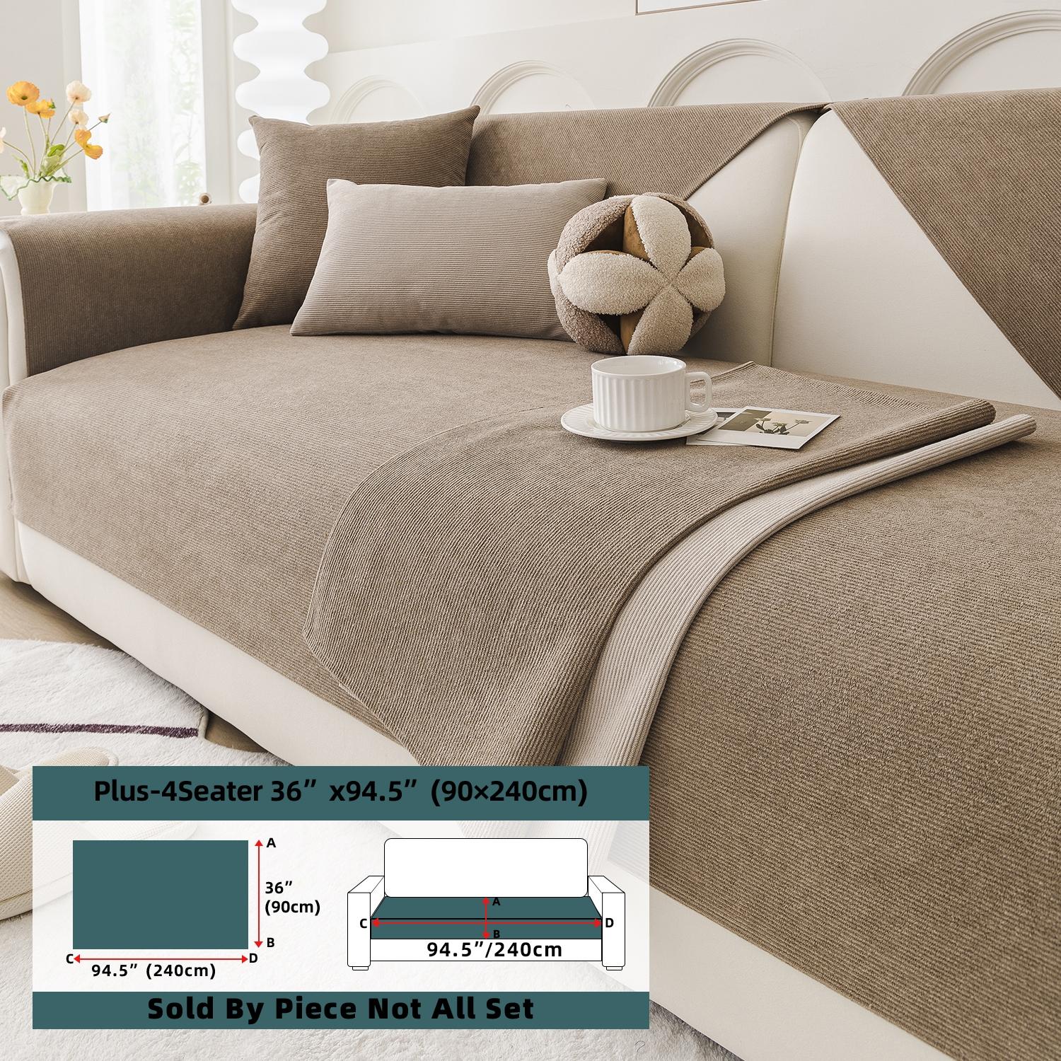 chenille waterproof sofa cushion, Sofa Protector, Soft Sofa Protector, Elastic Sofa Slipcover, suitable for all seasons, with a French cream style, anti-slip and cat scratch resistant, machine washable, for home decoration