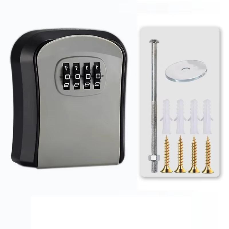 Flip-Top Key Safe Box, Wall-Mounted Metal & Plastic Key Storage, Password Lock, Ideal for Home, Hotel, Travel, Emergency, Renovation