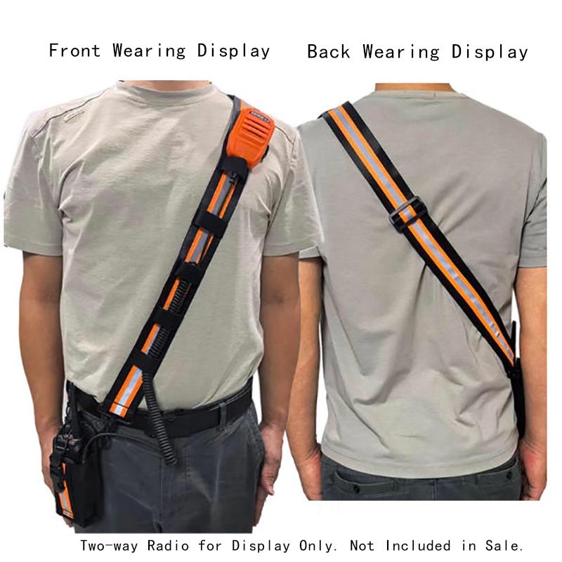 Firefighting Tactical Shoulder Strap Harness, Rescue Team Walkie Talkie Backpack, Universal Adjustable Shoulder Strap Radio Pouch, Walkie Talkie Holster For Portable Radio Holder protect Case