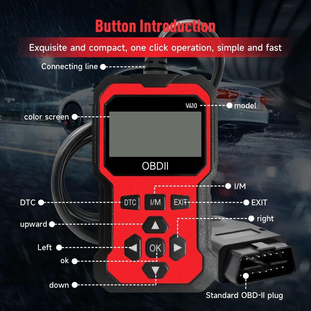 Obd2 Scanner Code Reader for Car Diagnostic, Engine Fault Code Reading Tool to Clear Cel, Live Data I/m Ready for All Obdii Cars, Digital Automotive Tester