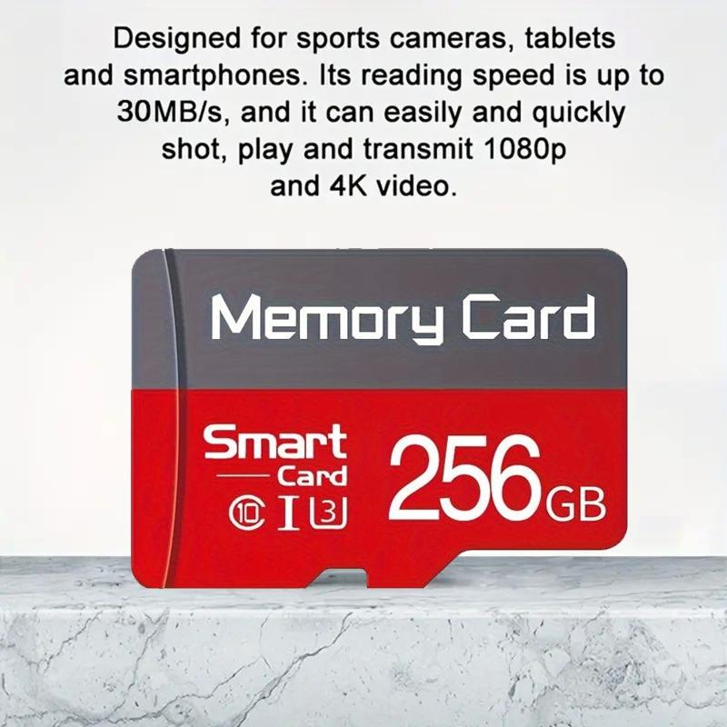 High-Speed Micro SD Card with Adapter, Compatible with Android Phones, Pcs, Computers, Cameras, Car Navigation, Storage Solution, Microsd Memory Card