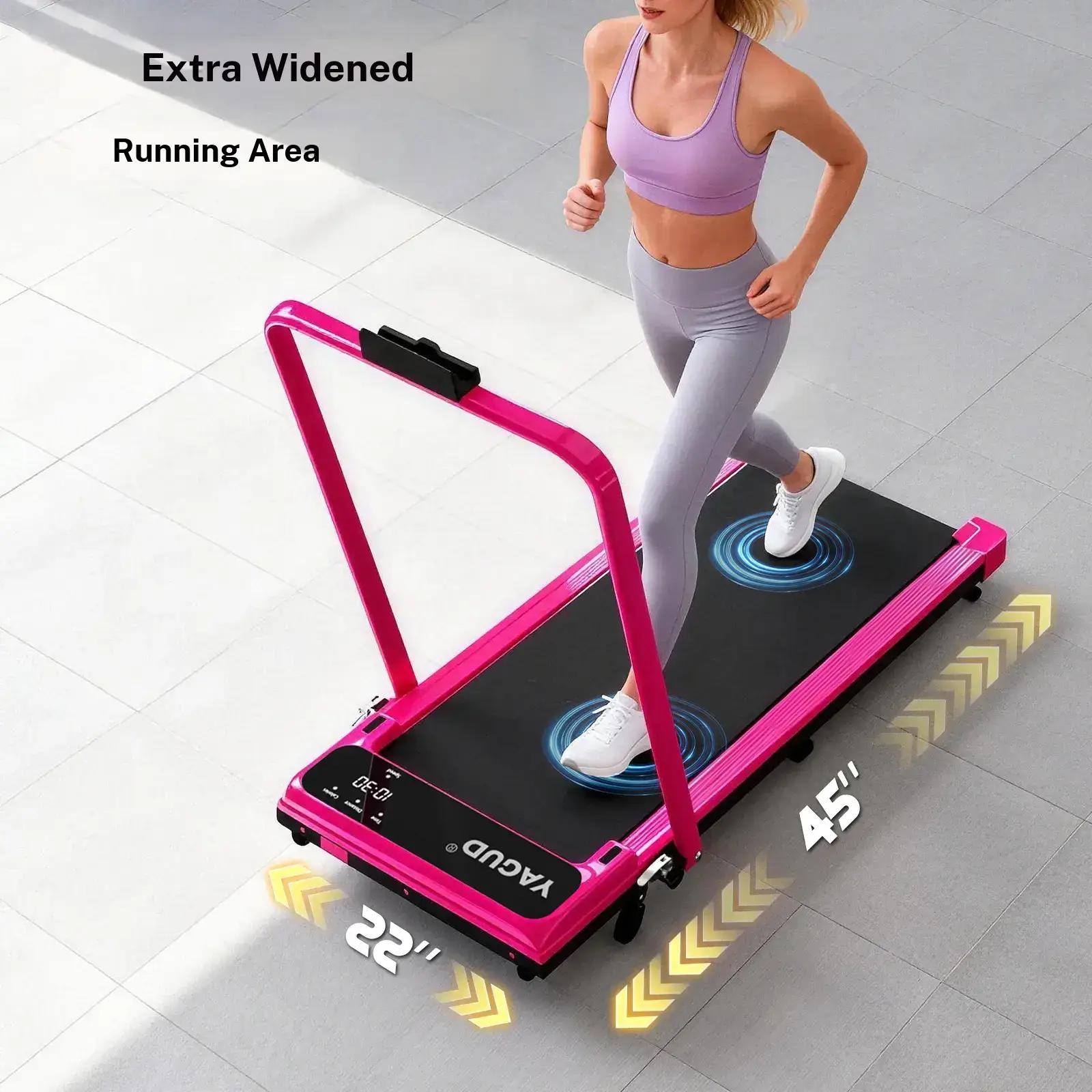 【Summervibes】 YAGUD Foldable Adjustable Incline Treadmill, Low Noise Motor Walking Pad, 265lbs Weight Capacity, Remote Control & Wheels for Easy mobility, Dual Shock Absorption System Home Gym Equipment, Home Workout Equipment