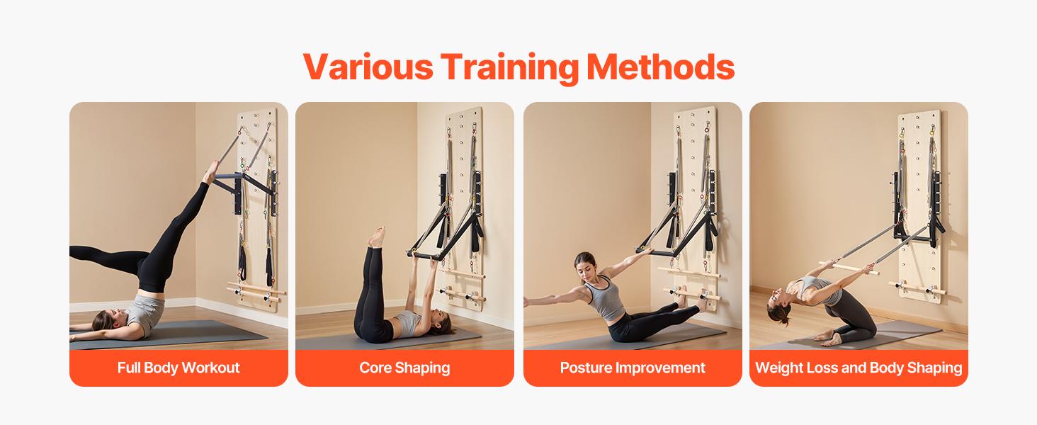 VEVOR Wall Mounted Pilates Reformer Machine, Maple Wood Pilates Springboard, Exercise Equipment with Resistance Springs, Yoga Fitness Trainer, Suitable for Flexibility Balance, Home Gym Studio Workout VEVOR Wall Mounted Pilates Reformer Machine, Maple Wood Pilates Springboard, Exercise Equipment with Resistance Springs, Yoga Fitness Trainer, Suitable for Flexibility Balance, Home Gym Studio Workout