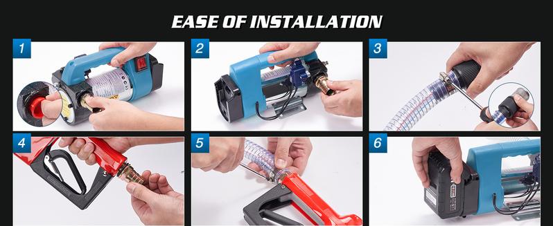 SEESII Fuel Transfer Pump Battery Powered, 21V Cordless Diesel Transfer Pump with 2X4.0Ah Battery, 12GPM Portable Self-Priming Diesel Pump Kit with Auto Shut Off Nozzle&Hose for Diesel,Kerosene, LD88 Black Friday Deals