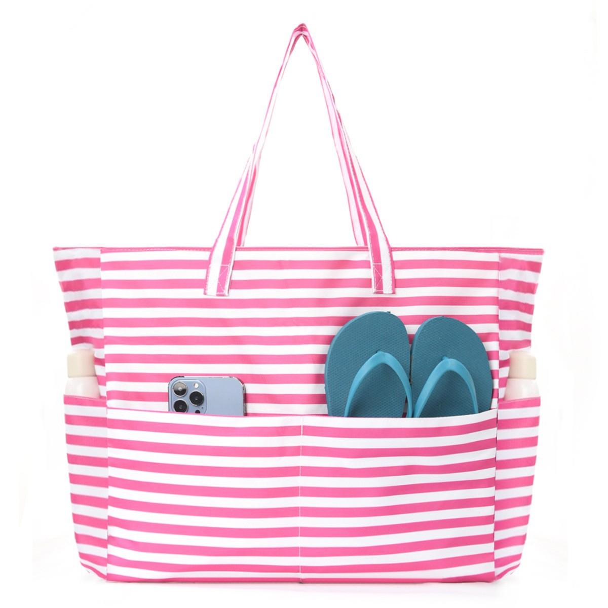 1pc  Large capacity beach bag, hand-held printed high aesthetic storage bag, fashionable and versatile,