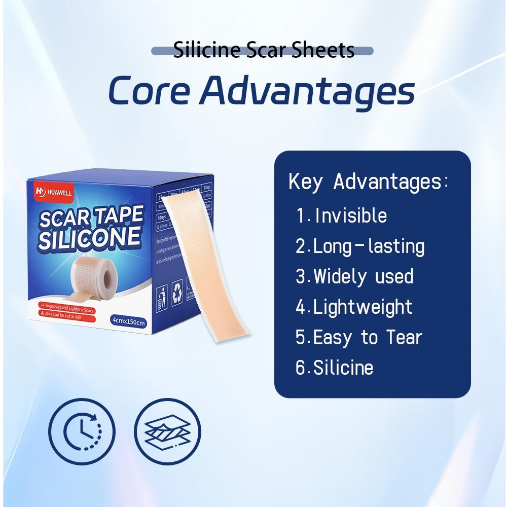 Medical Silicone Scar Patch 4cmx150cm, Professional Scar Repair Patch, Cesarean Section Scar Fade Patch, Adjustable Reusable