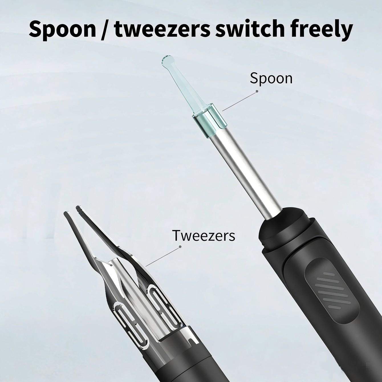 Ear cleaning tool | Visual ear pick, Ear Cleaner Camera, with 5 replaceable silicone soft tips, USB charging cable, a good gift