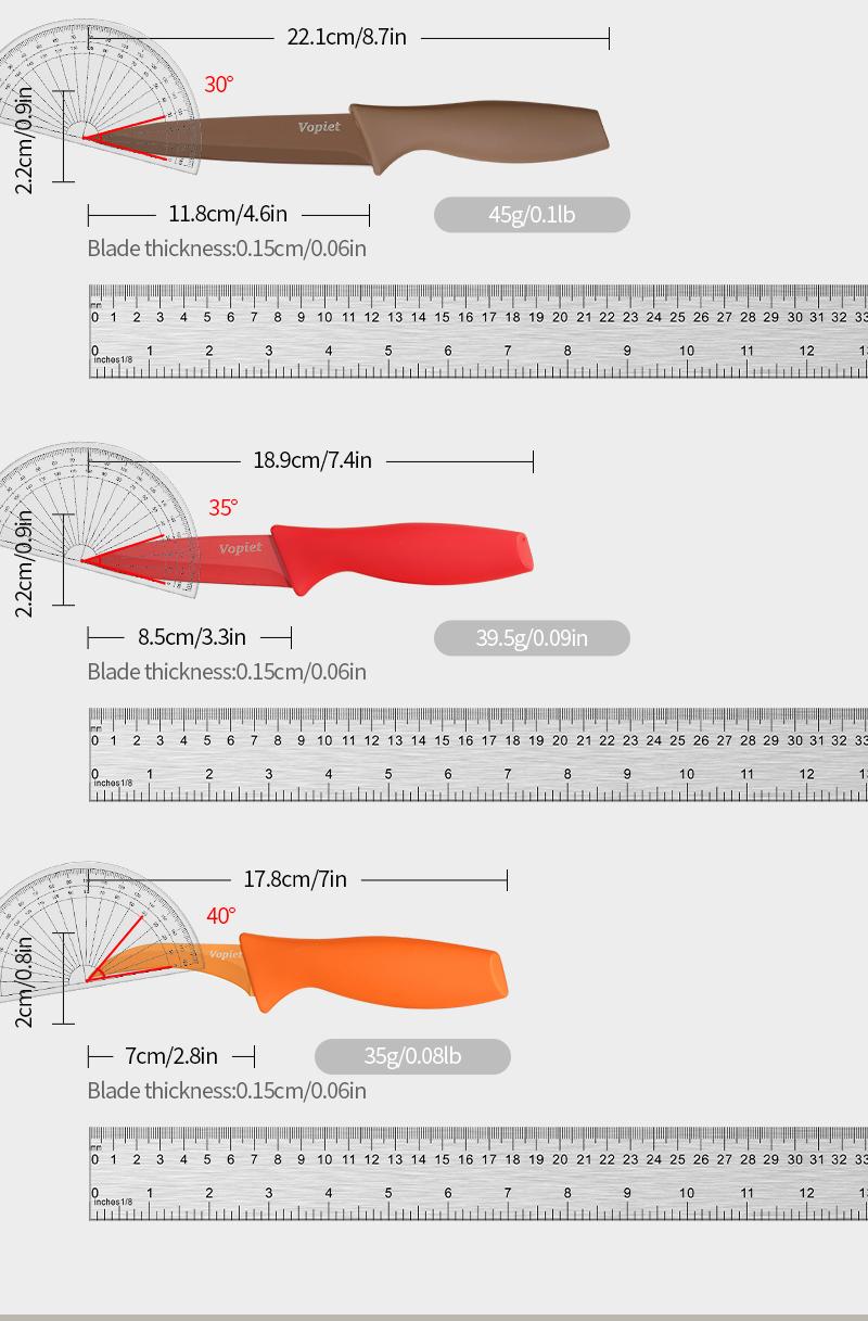 14 Pieces, Kitchen Knife Set, 7 Knives, 7 Protective Sleeves, Can Cut Meat and Vegetables, Can Cut Fruit, Can Cut Steak, Rust Resistant and Durable,  Gift Set Outdoorfun Fathersdaygift Outdoorfun Fathersdaygift Utensils Stainless Steel Cooking