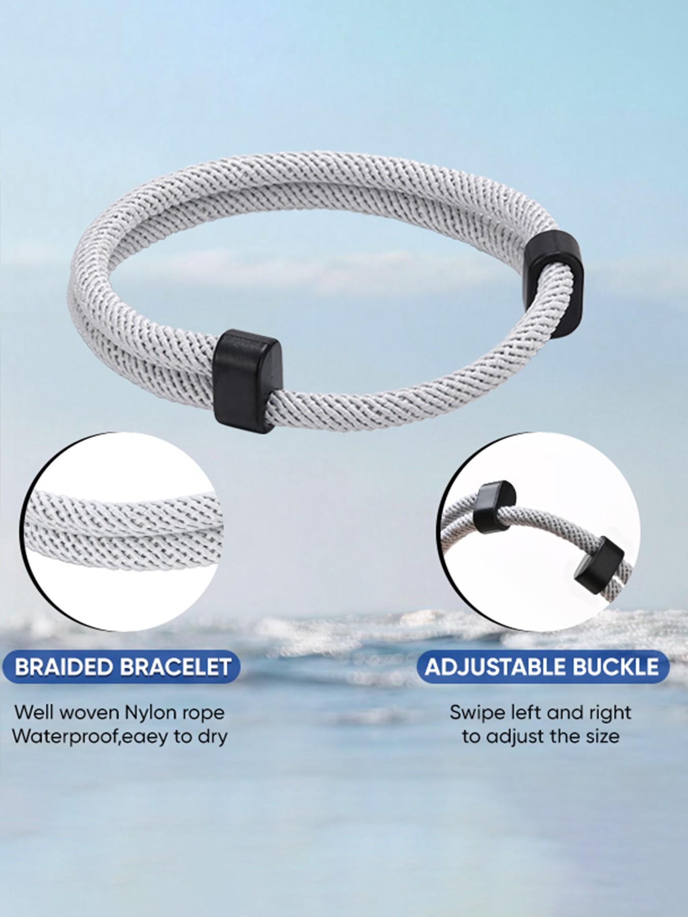 Men's Colorful Braided Rope Wristband, Simple Fashion Style, Durable Adjustable Nylon Cord, Ideal for Daily Wear, Couple Matching, Boyfriend Gift