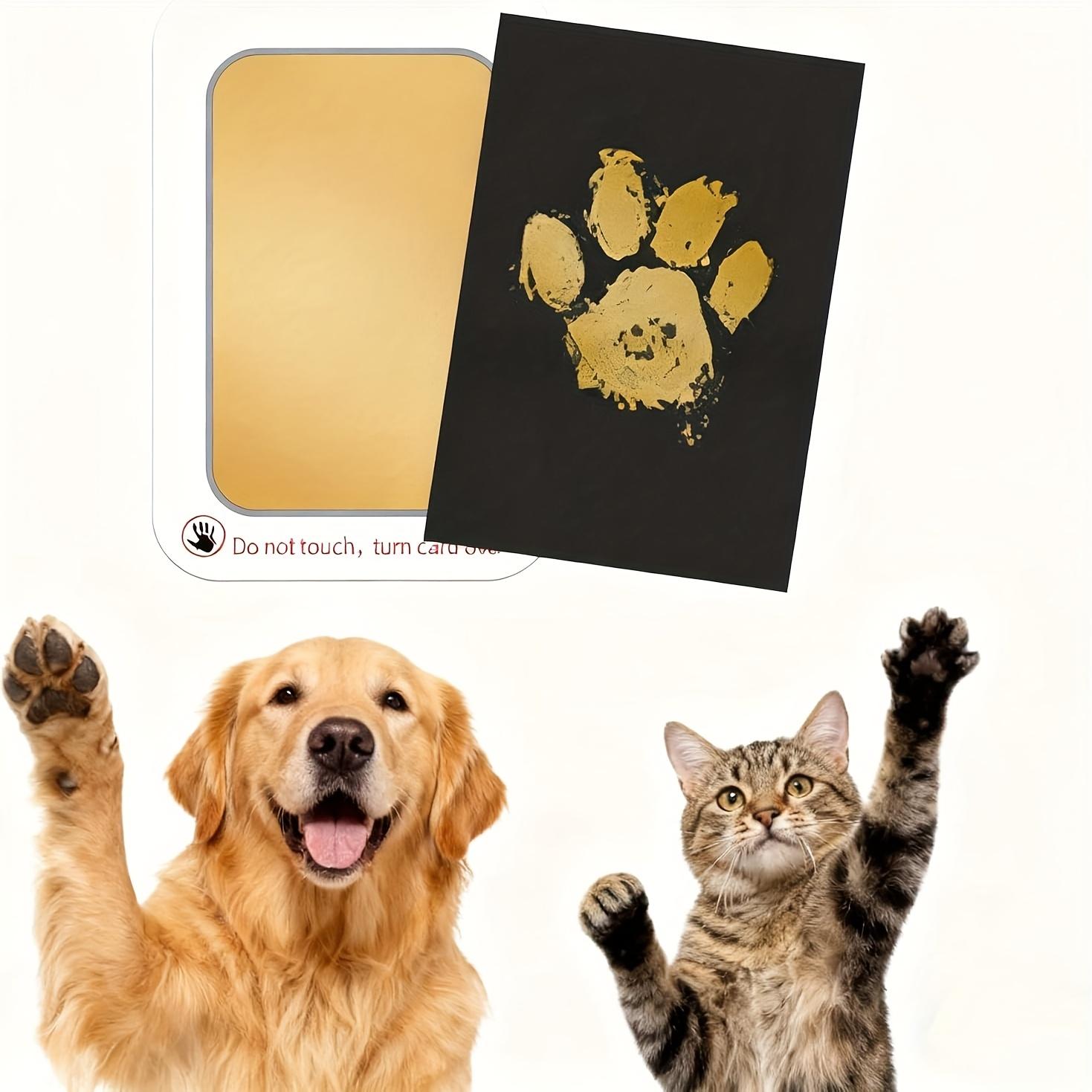 Pet Memorial Flannel Paw Print & Footprint Kit, 1pc Non-Mess Ink Pad Set for Dog & Cat Keepsakes