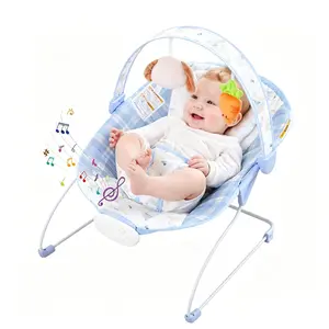 Baby Bouncer, Baby Bouncer Seat with Music and Vibration, Portable Infant Rocker for Indoor Outdoor Use, for Babies 0-6 Months, Up to 20 lbs