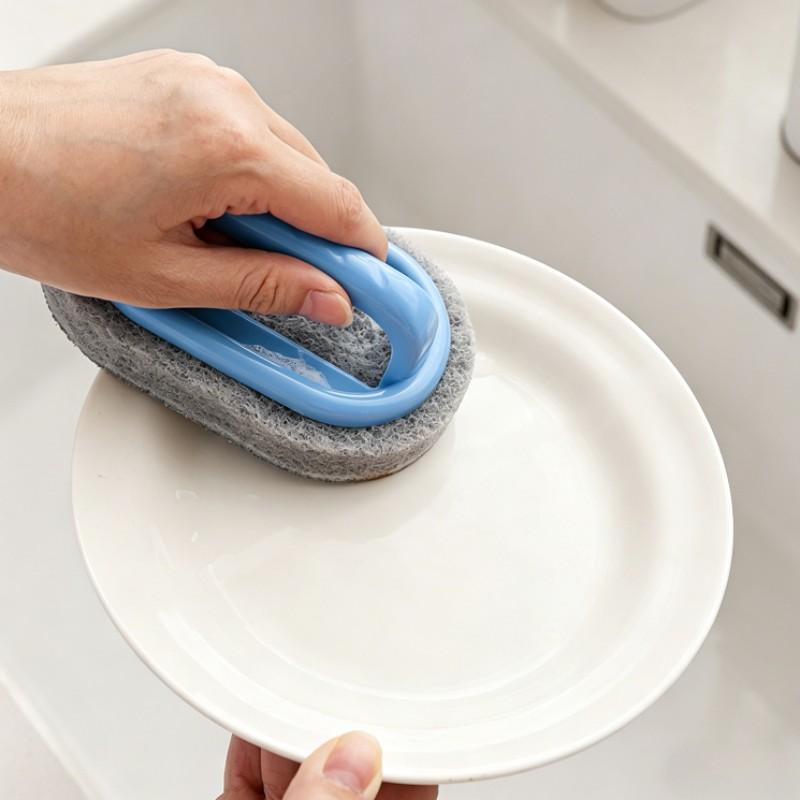 Multi-Functional Kitchen Cleaning Brush with Handle, Sponge Scrubber for Bathroom Sink, Stove Top, Bathtub, Home Cleaning Tools