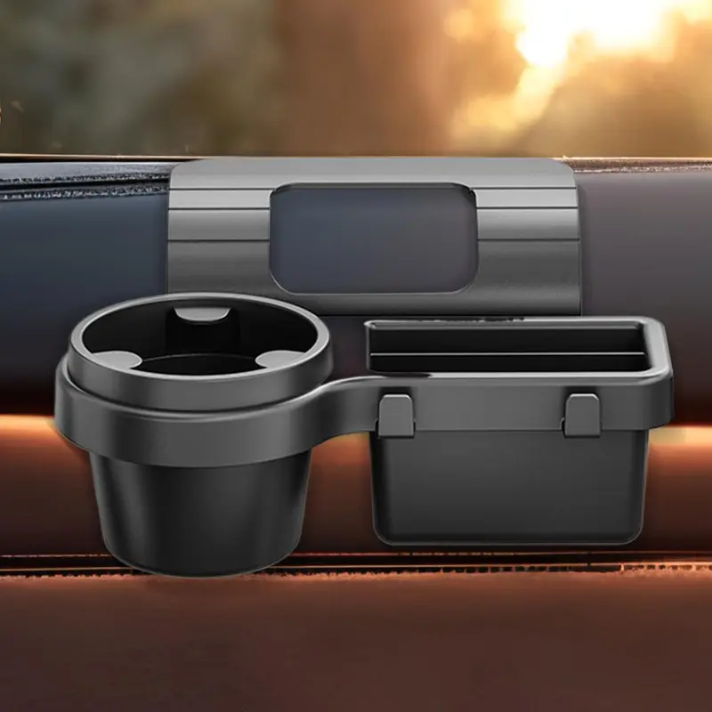 Elastic cup holder support for drink containers in car