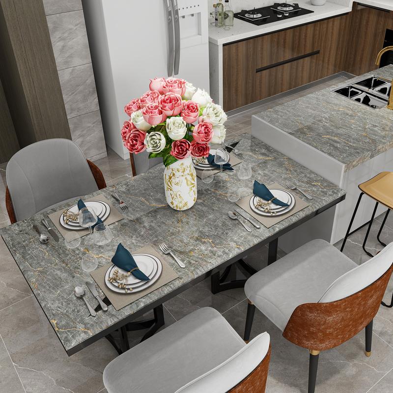 Marble Pattern Self-adhesive Sticker, 1pc Waterproof Decorative Paper for Countertop Furniture Table, Decorative Wallpaper for Living Room Kitchen Bathroom Home Interior Decor, Interior, Design, Modern, Room Decor pegatinas decorativas