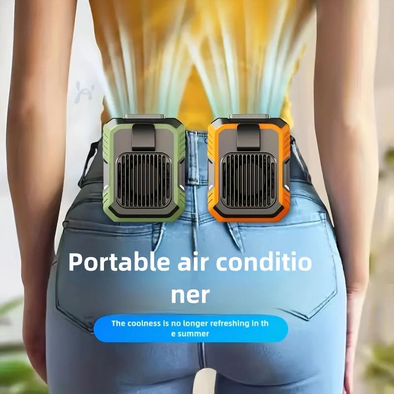 [Valentine's Day] Nerunsa 2026 New Personal Waist Portable Fan USB Rechargeable with Clip & Power Bank 3 Speeds Airflow LED Light Wearable Belt Fan for Outdoor Jobsite Farms Traveling Fishing