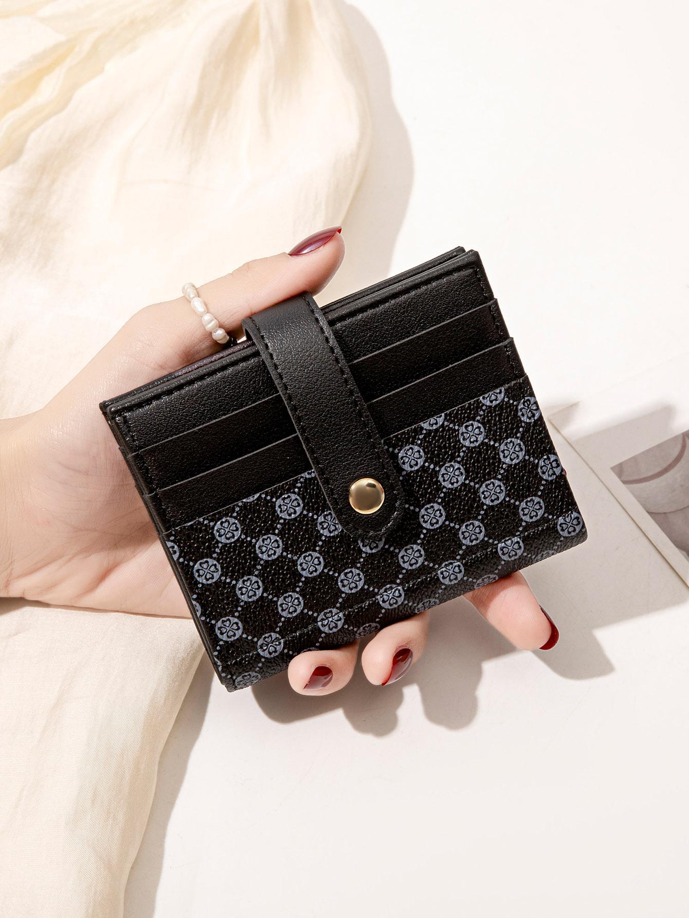 Unisex Printed Ultra Slim Short Bifold Wallet For Women, Trendy Wallet, Compact Multi-Slot Credit Card Holder, Multi-Functional Mini Purse, Practical Portable Wallet For Daily Use