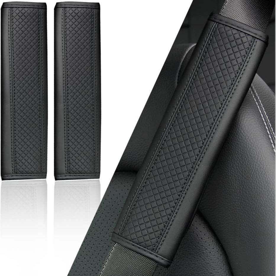 2-Pack PU Leather Car Safety Belt Shoulder Pads, Comfortable Pressure Relief Seatbelt Covers, Anti-Chafing Backpack Shoulder Protectors