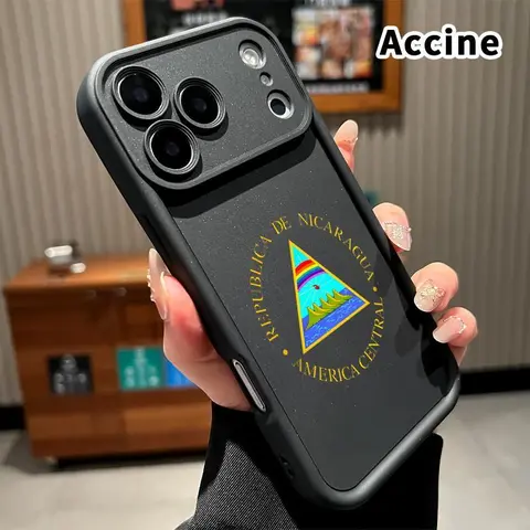 Premium Nicaragua Triangle Emblem TPU Protective Smartphone Cover - Casing for iPhone 18 Pro Max,17,16 Plus,15,14,13,12,11,XR,Air E - Camera Guard, Smooth Matte Finish, Shockproof Cushions, Raised Edges, Durable for Cellphone Handheld Devices