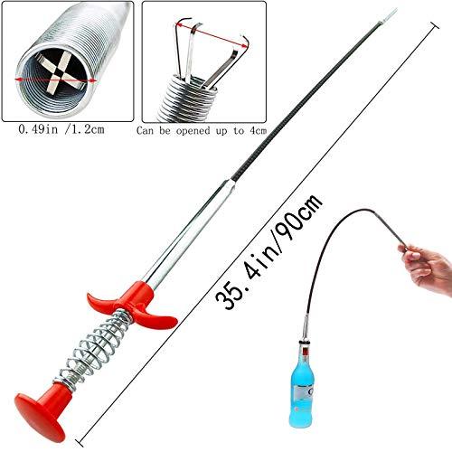 Drain Snake, Drain Clog Remover - Gutter Cleaning Tools Drain Cleaner for Toilet Sewer Shower Kitchen Bathroom Tub Clogged Drains Opener Cleaning Tool, Flexible Grabber Claw Pick Up Reacher (200cm)