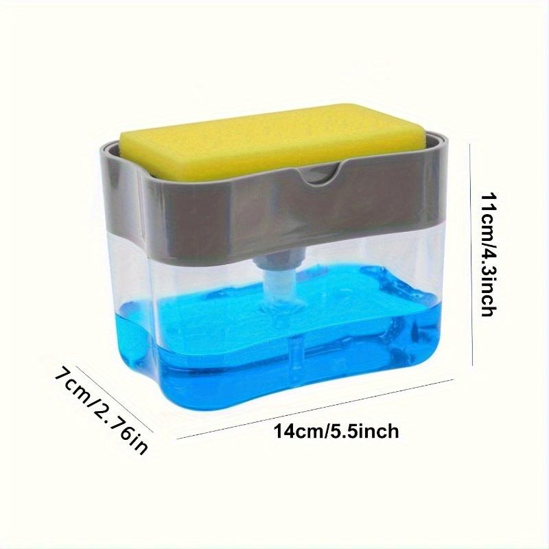 2pcs/set  Dishwashing Liquid Press, Cleaning Pan, Kitchen Type Automatic Liquid Filling Box, Scouring Pad, Dish Washing And Pan Washing Utensil, Soap Liquid Box