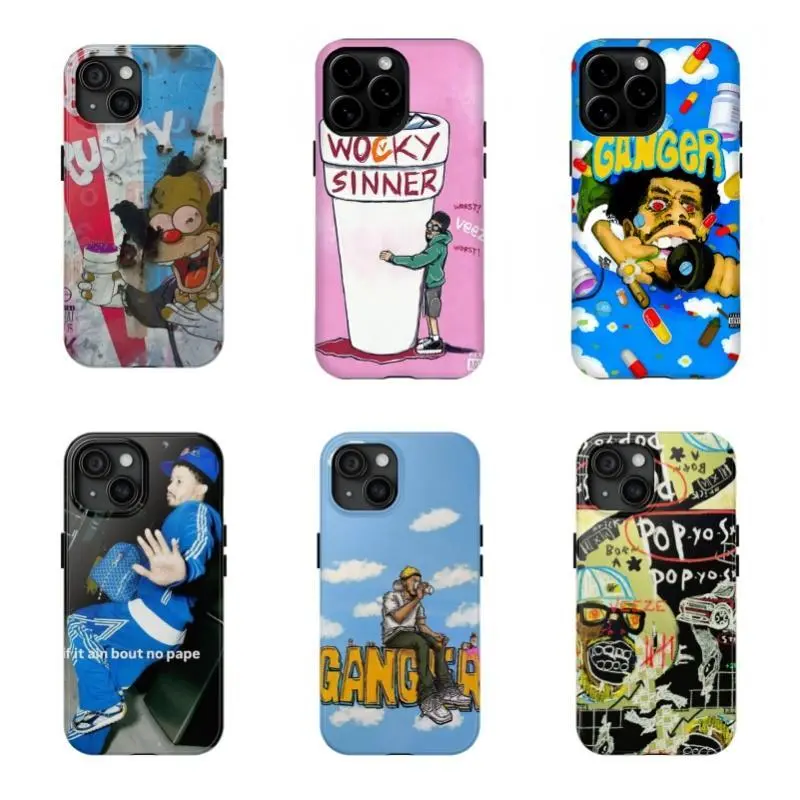 Veeeeze Wocky Sinner Pink Hip-Hop Art Phone Case,Tough phone case,for iPhone18Promax 16 15 14 13 12 11 17 18Pro Max,for Samsung S25 S24 S23 S22 Ultra,Gifts For Fans Men Women, Phone Accessories