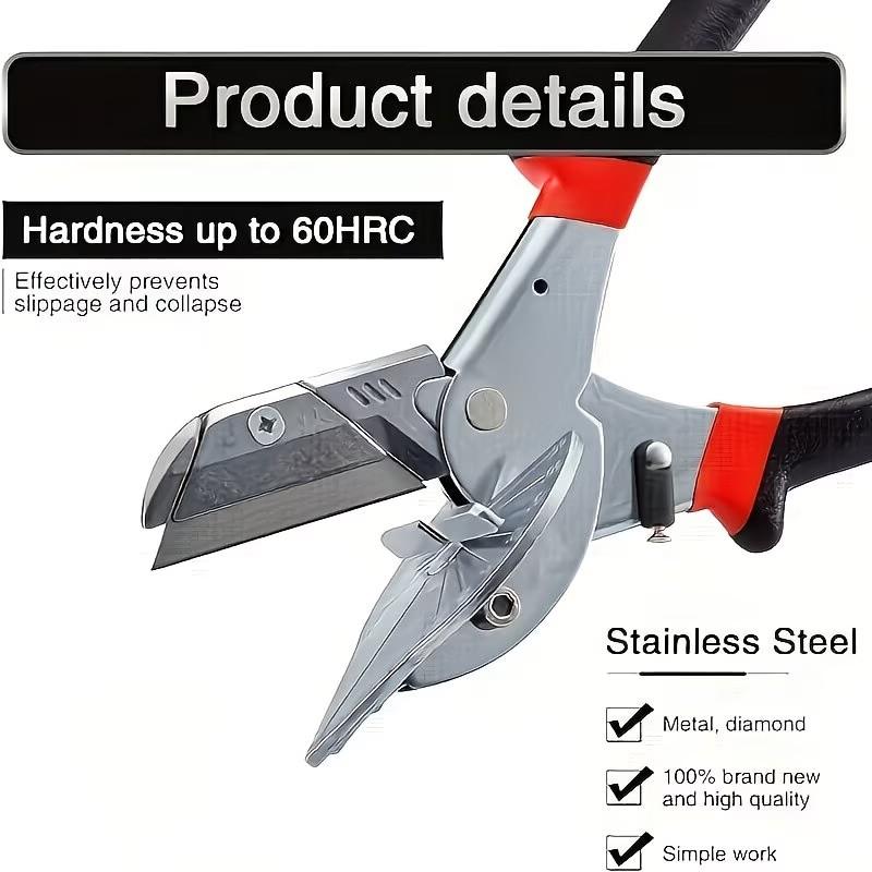 Multifunctional Wire Slot Scissors, Adjustable Angle 45-135 Degrees, Cutting Plastic PVC, Industrial Tool, Durable Building Supplies