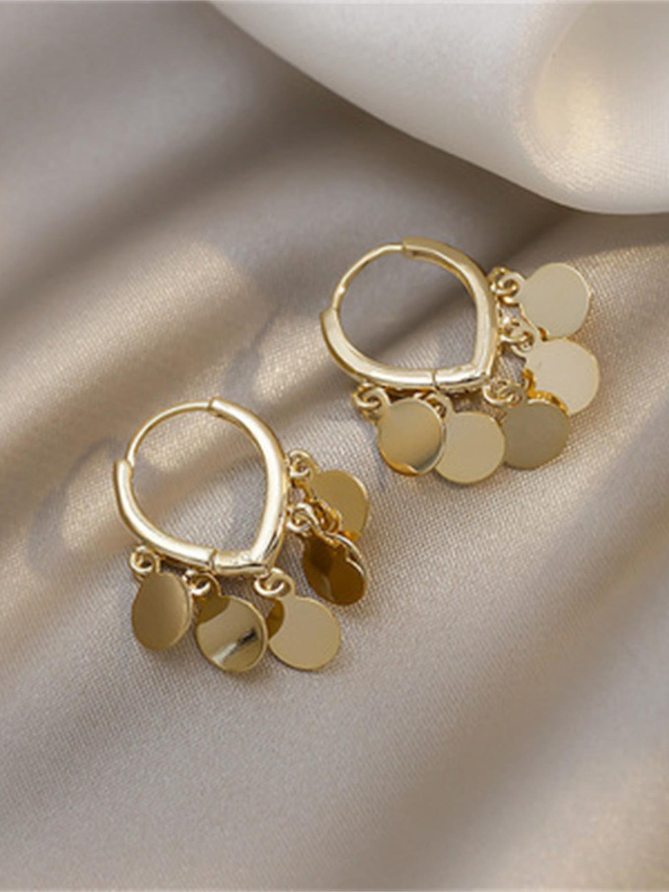 Elegant Round Stud Earrings, Chic Fringe Design, Perfect for Ladies' Daily Wear, Parties, Gifts, Trendy European Style Jewelry