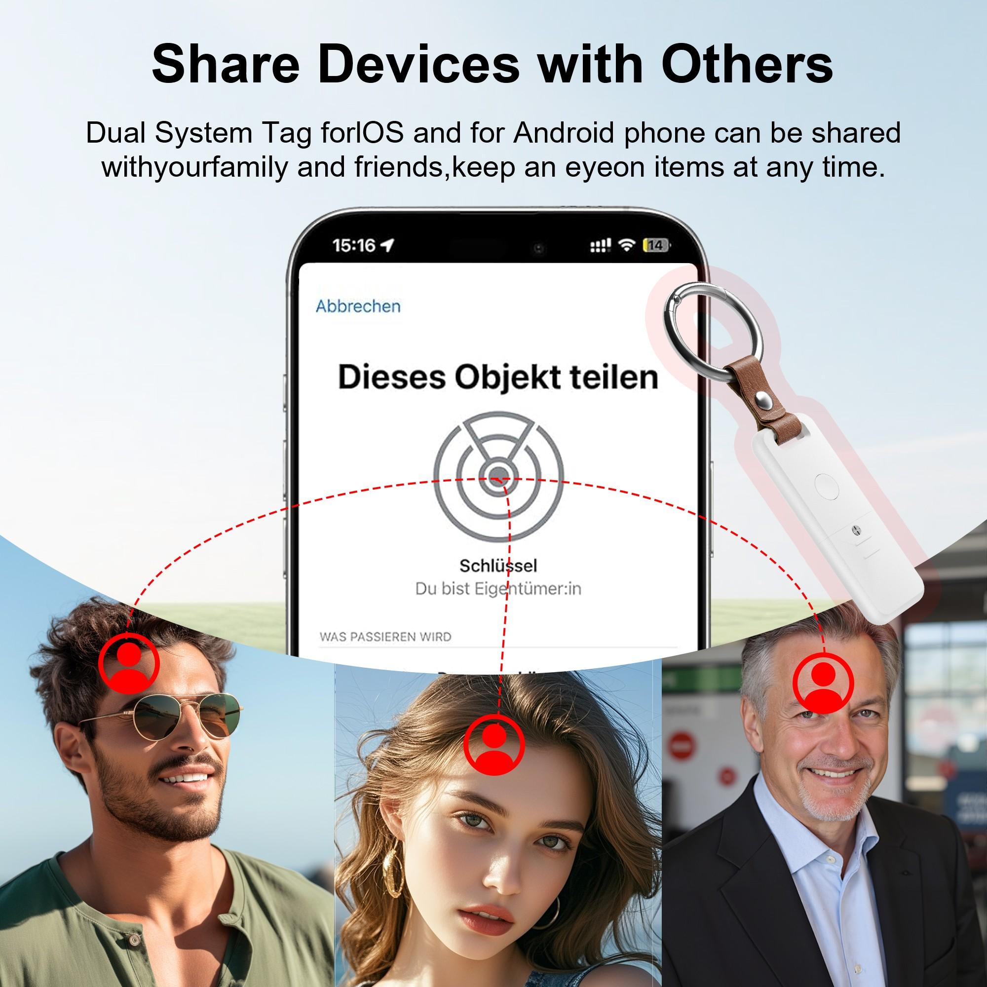 1/2/4pcs Mini Rectangular Locator with Key Ring, Item Tracker, No Monthly Fee, Dual System iOS Android, Suitable for Keys Pet Collars Luggage Personal Items