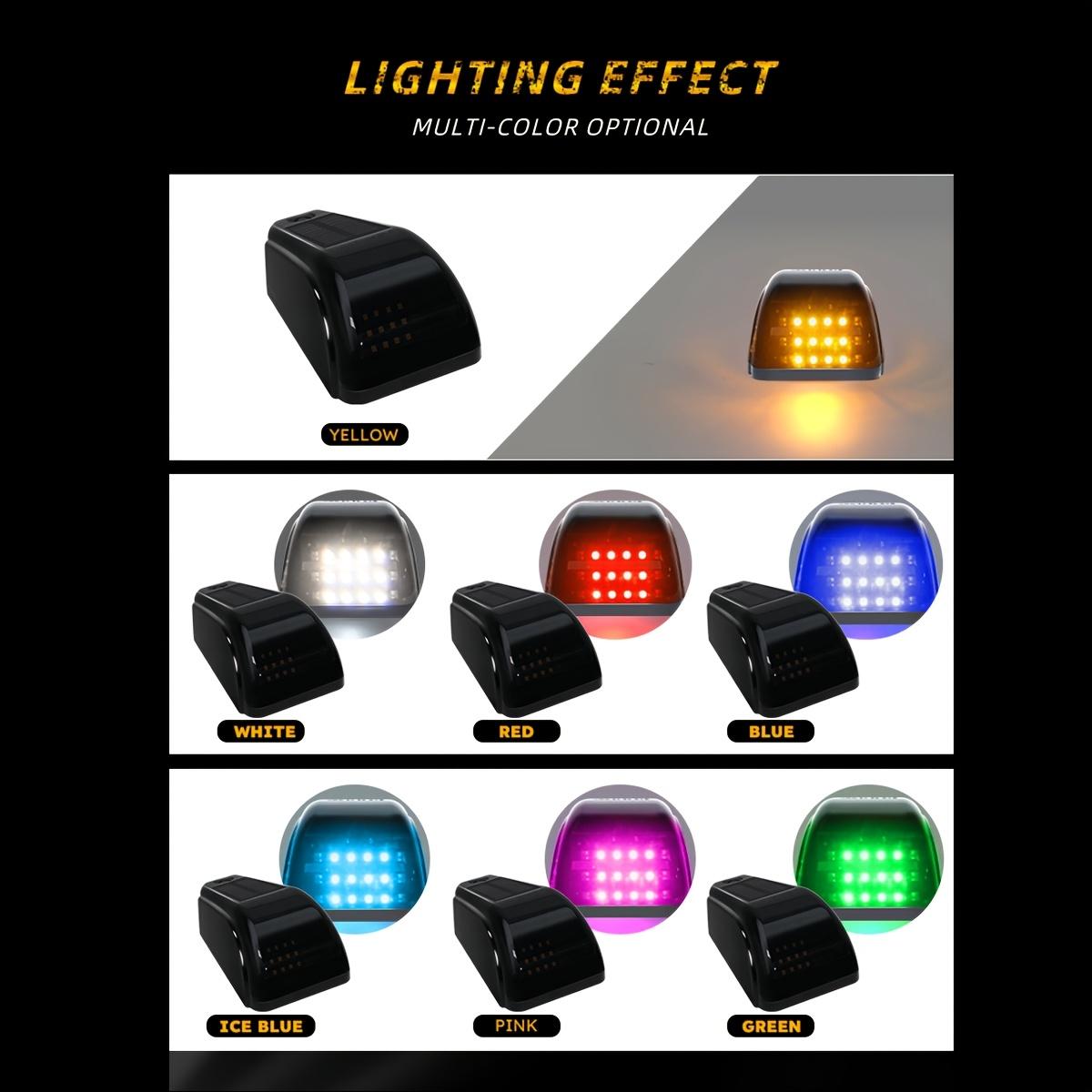 5-piece set of solar-powered cab roof lights, waterproof truck accessories, constant light wireless solar cab lights, suitable for Ford, Dodge Ram, SUV, POV pickup trucks, portable and easy to carry, 16 LED light beads