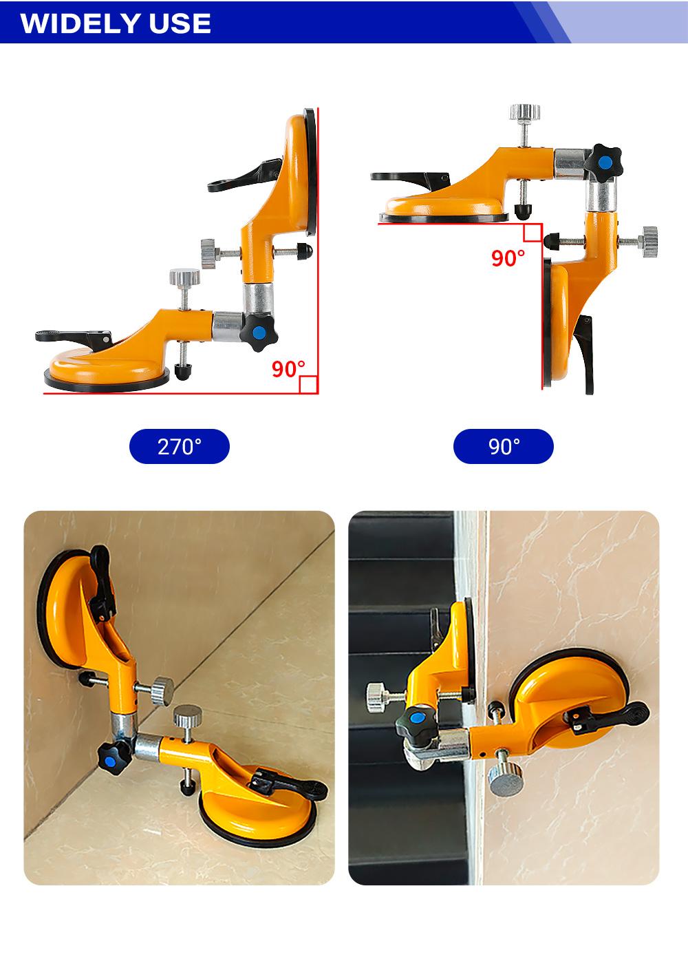 LOZLIN 2PCS 90°-270° Adjustable Suction Cup Alignment Jig - Seamless Splicing & Leveling Tool for Granite, Tile & Stone Countertops - Professional Grade Installation Kit Hardware