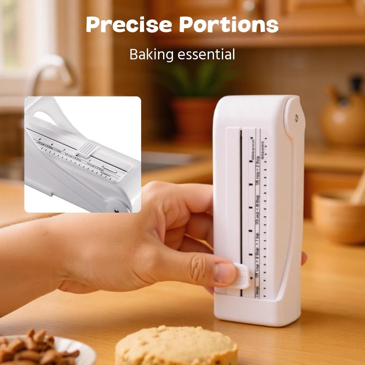 2-in-1 Butter & Cheese Cutter Adjustable Stainless Steel Wire Slicer for Block Cheese Butter Soft Food Portable Measuring Dispenser for Renters Home Cooks Young Families