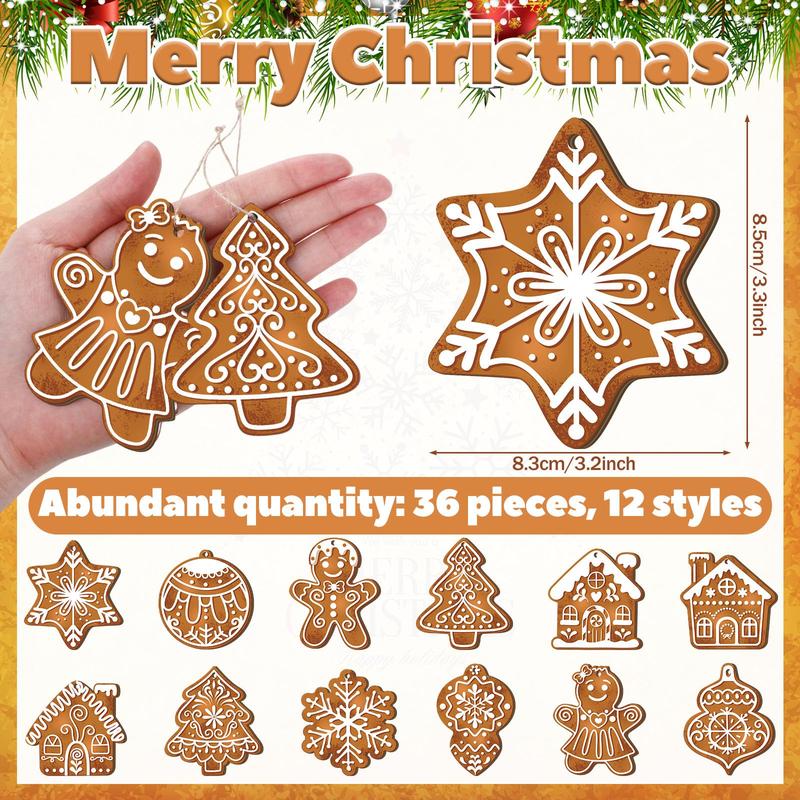 Christmas Clearance Sale Christmas Wooden Hanging Ornaments 40/36 Pcs Cartoon-Inspired Christmas Character Decor, Green Christmas Monster Decoration, Pink Christmas Tree Ornaments, Santa Candy Cane Gingerbread Ornament, Festival Party Home Xmas Tree Decor