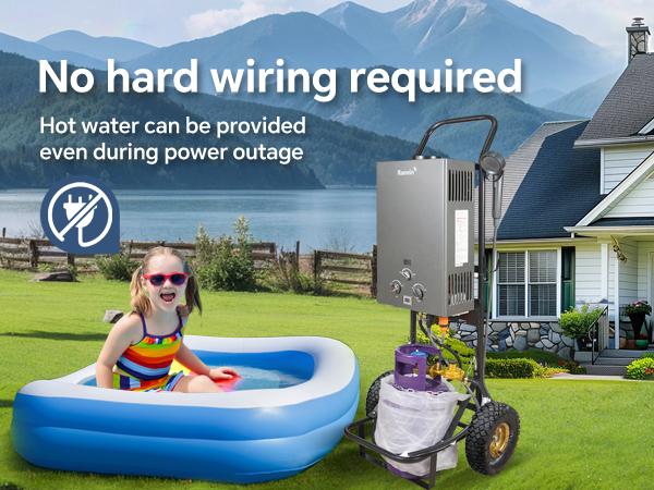 Ranein Tankless Water Heater Outdoor, 1.58 GPM Portable Propane Camping Water Heater, 6L, RO4KY, Grey Ranein Tankless Water Heater Outdoor, 1.58 GPM Portable Propane Camping Water Heater, 6L, RO4KY, Grey