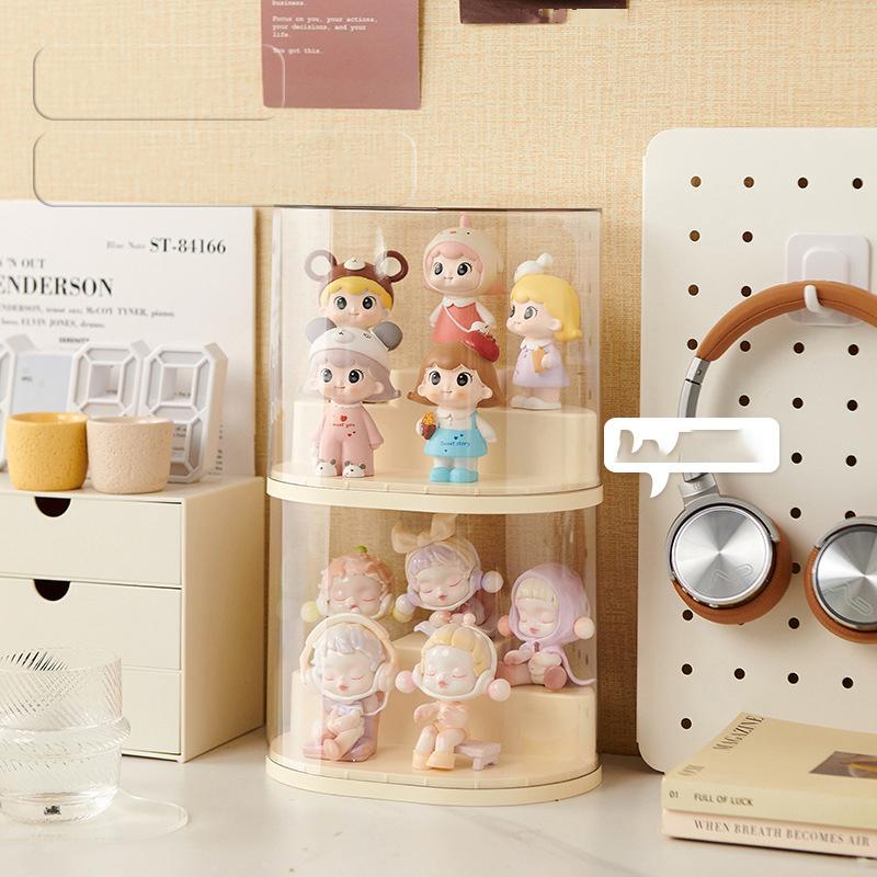 Mini Figure Display Case Organizer Box, Transparent Storage Holder for Small Collectibles & Labubu Figures, Stackable Design