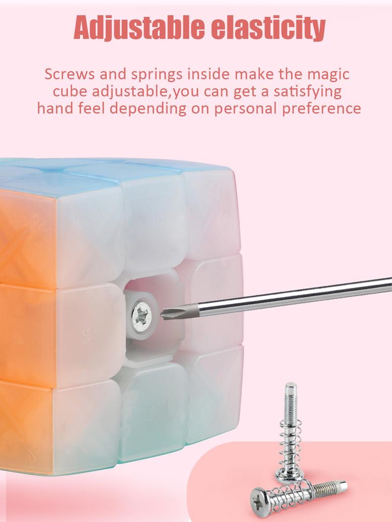 Sengso Speed Cube Set, 2x2 3x3 4x4 5x5 Smooth Jelly Color Cubes, Highly Transparent Puzzle Toy for Kids & Beginners, Rubikscubes