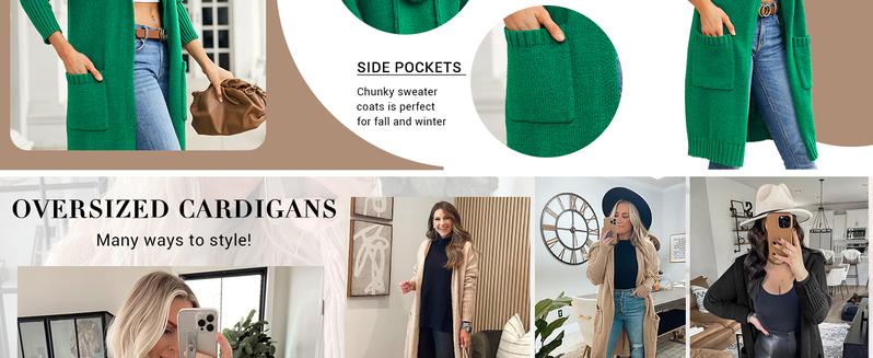 Saodimallsu Womens Long Cardigans Cable Knitted Open Front Oversized Hooded Outerwear Sweater Coat