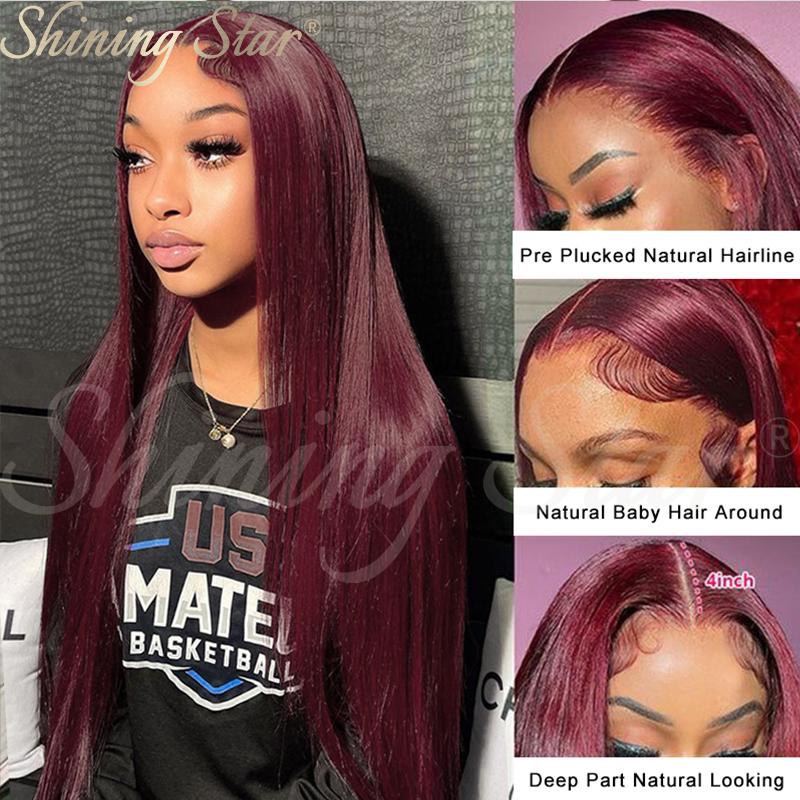 Peruvian Straight Hair Burgundy Lace Front Wig Human Hair Wigs for Women 99J Red Blonde Colored Wigs 180% Density 13*4 Human Hair Deep Part Wig on Sale Peruvian Straight Hair Burgundy Lace Front Wig Human Hair Wigs for Women 99J Red Blonde Colored Wigs 180% Density 13*4 Human Hair Deep Part Wig on Sale