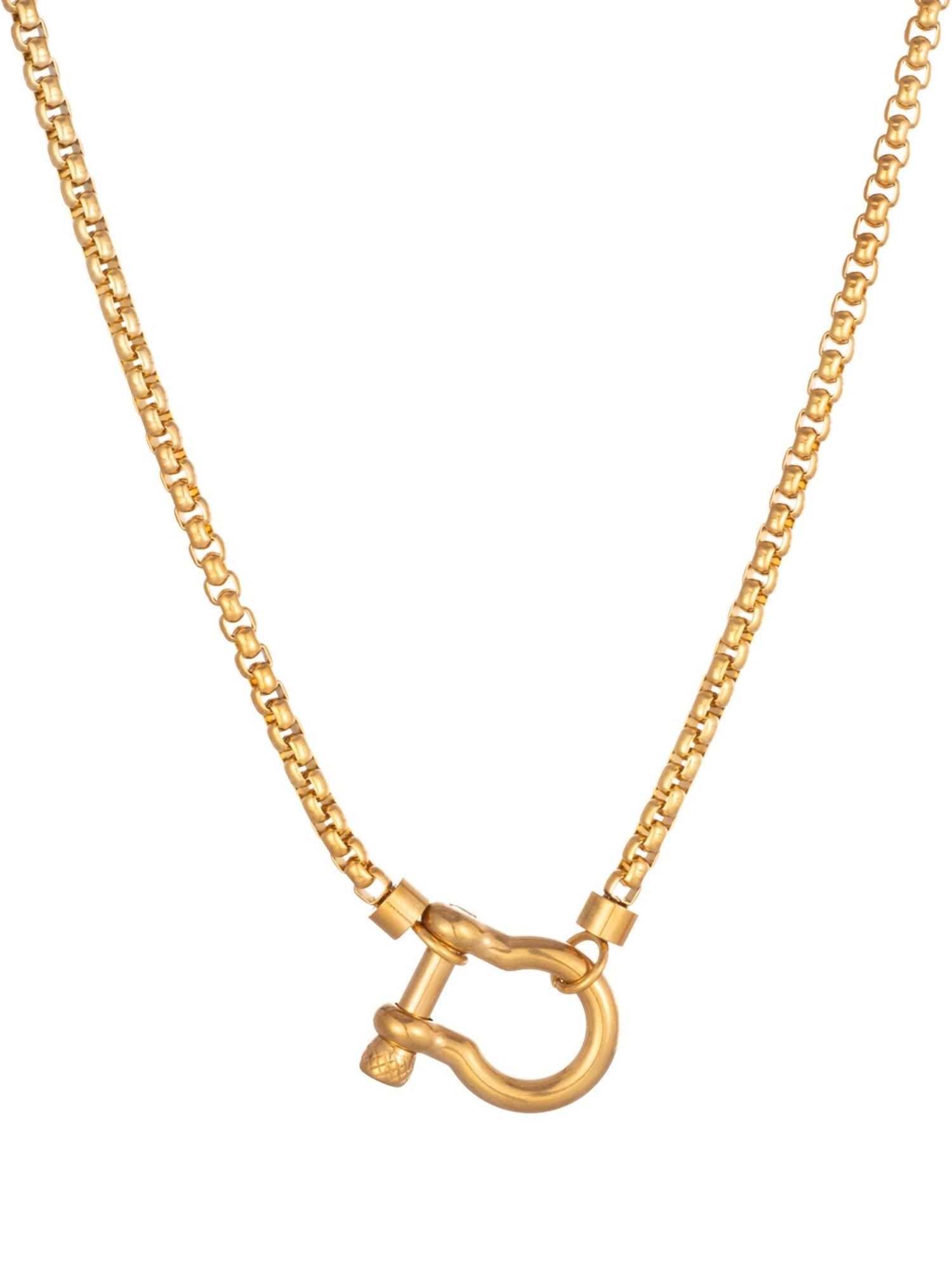 Waterproof Stainless Steel Chain Necklace, Unisex Casual Trendy Pendant Necklace, Assorted Necklaces, Fashion Jewelry for Party, Daily Decor, Trendy All-match & Exquisite Jewelry for Birthday Gift, Necklace Layering Clasp