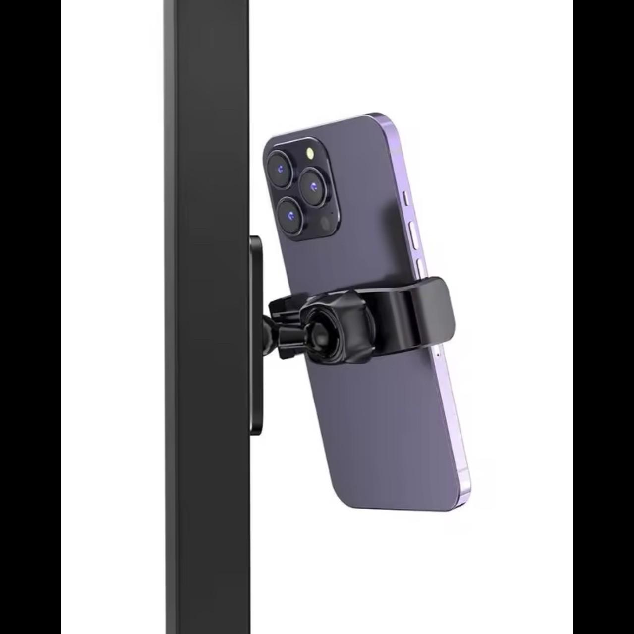 Magnetic Gym Phone Holder, 360° Rotating Strong Magnet Workout Mount for Fitness Recording, Compatible with iPhone 17 16 15 14 13 12 & Android, Portable Gym Essentials for Men Women